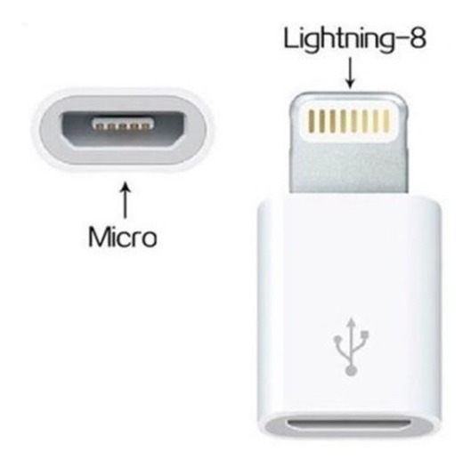 ADAPTADOR MICROUSB H A IPHONE 5 y 6 LIGHTNING M