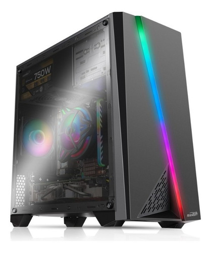 GABINETE SENTEY FS10 GAMER SIN FUENTE PANEL TRANSPARENTE