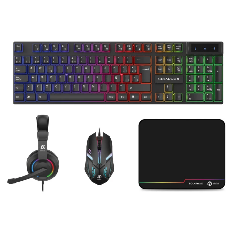 TEC+MOUSE+AUR+PAD GAMER SOLARMAX USB 26001IC04170598