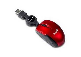 MOUSE USB GENIUS MICROTRAVELER RETRACTIL RUBY