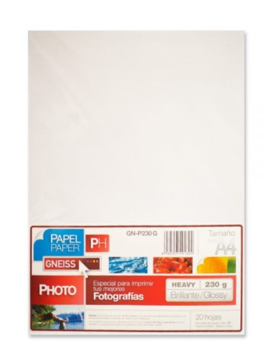 PAPEL A4 PHOTO GLOSSY 230G X20