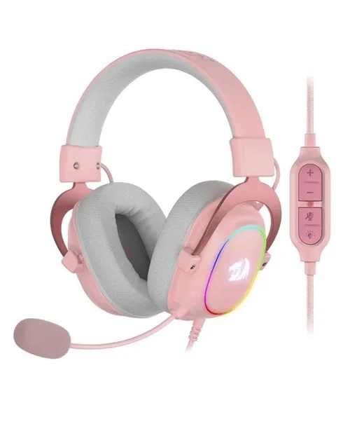 AURICULAR CON MIC GAMER REDRAGON ZEUS X H510 USB ROSA RGB