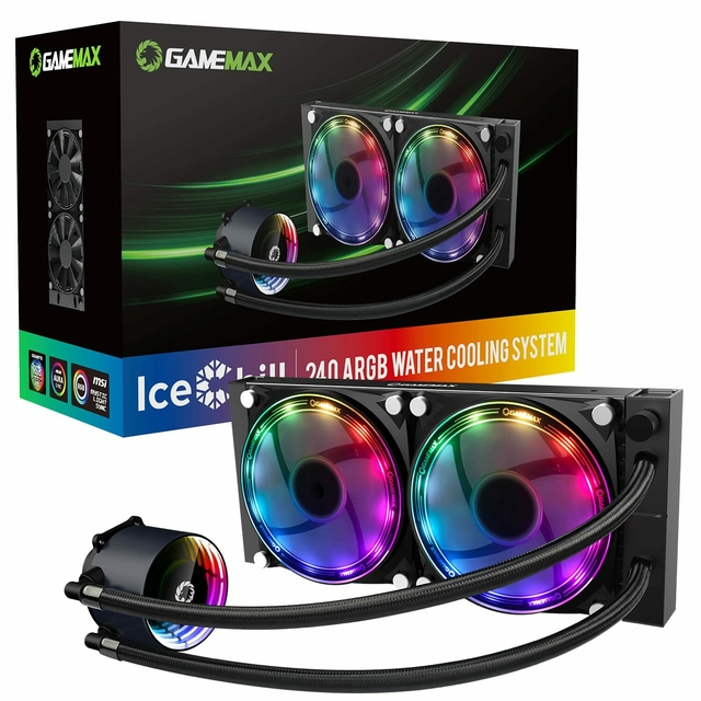 FAN CPU COOLER GAMEMAX WATER ICEBERG 240 RAINBOW REFRIGERACION LIQUIDA