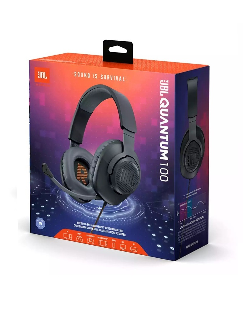 AURICULAR GAMING SURROUND JBL QUANTUM 100 NEGRO