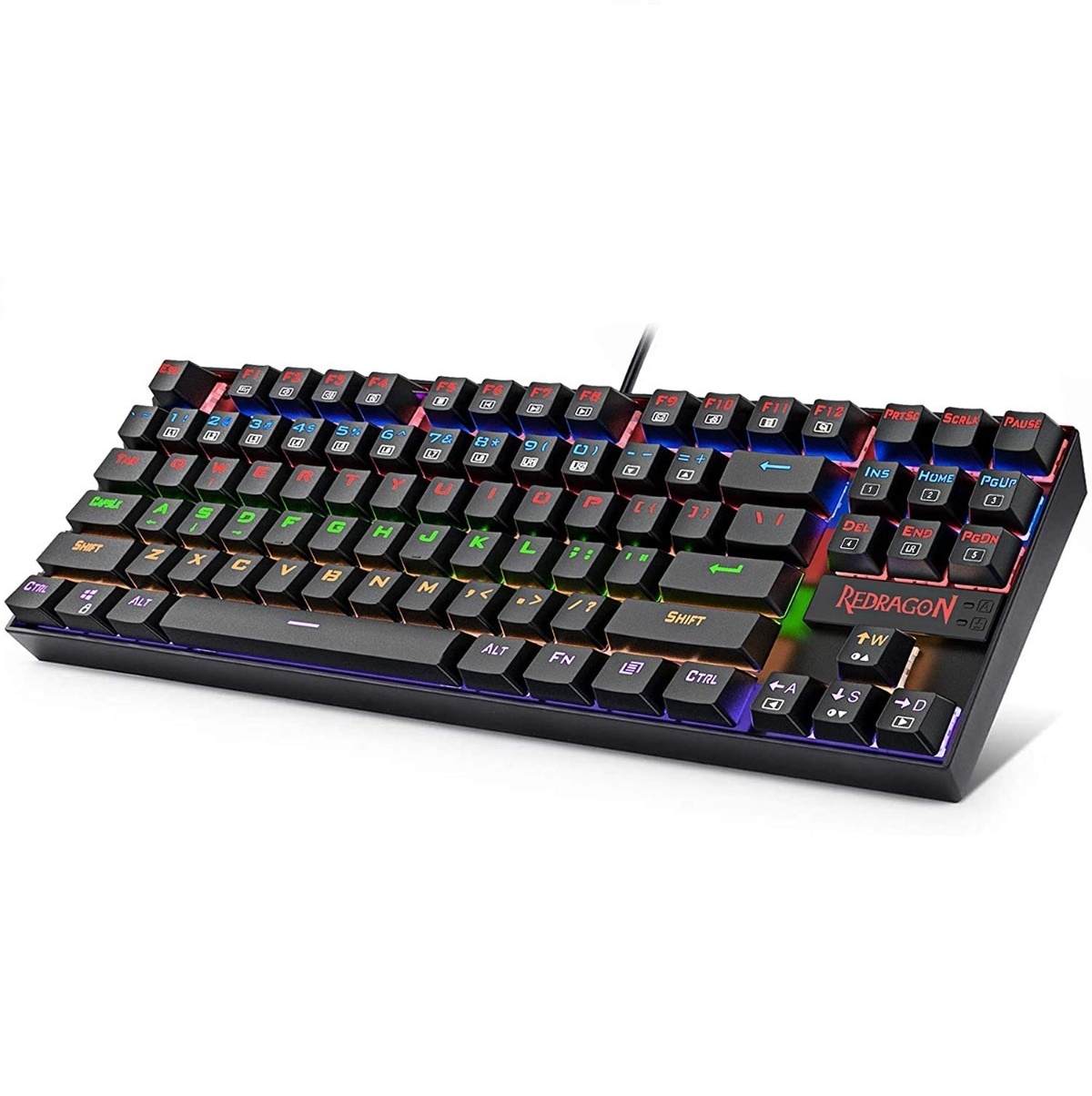 TECLADO GAMER REDRAGON KUMARA K552 MECANICO RAINBOW USB NEGRO SW RED