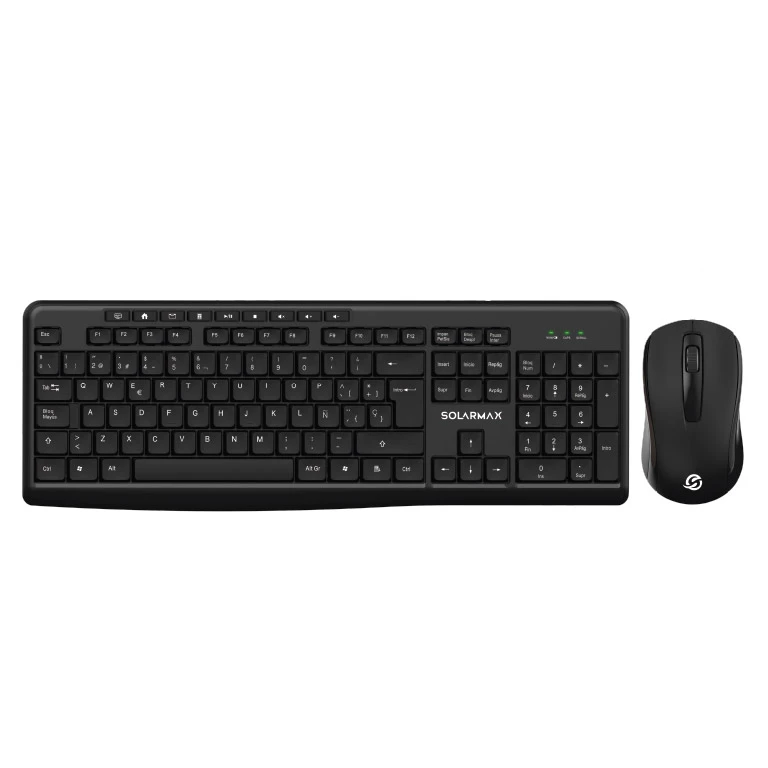TECLADO +MOUSE WIRELESS SOLARMAX NEGRO 26001IC04170598 INALAMBRICO