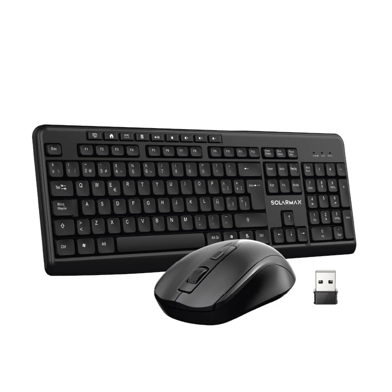 TECLADO +MOUSE WIRELESS SOLARMAX NEGRO 26001IC04170598 INALAMBRICO