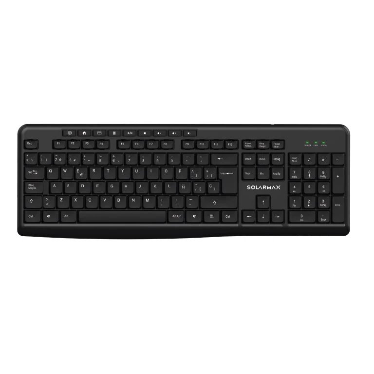 TECLADO +MOUSE WIRELESS SOLARMAX NEGRO 26001IC04170598 INALAMBRICO