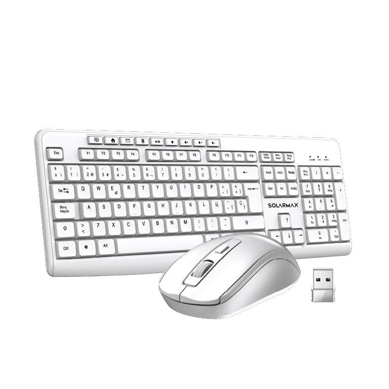 TECLADO +MOUSE WIRELESS SOLARMAX BLANCO 26001IC04170598 INALAMBRICO
