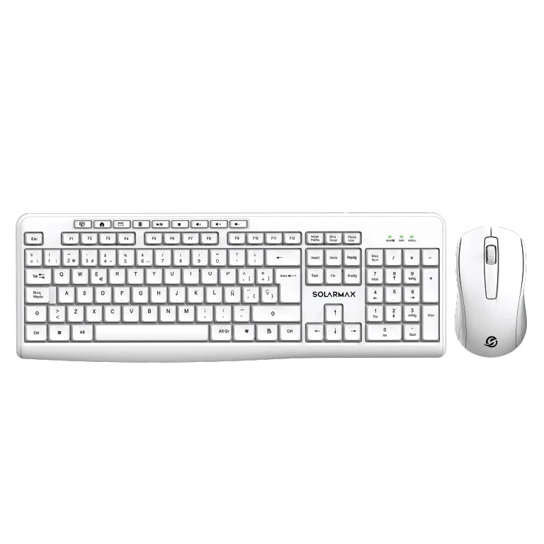 TECLADO +MOUSE WIRELESS SOLARMAX BLANCO 26001IC04170598 INALAMBRICO