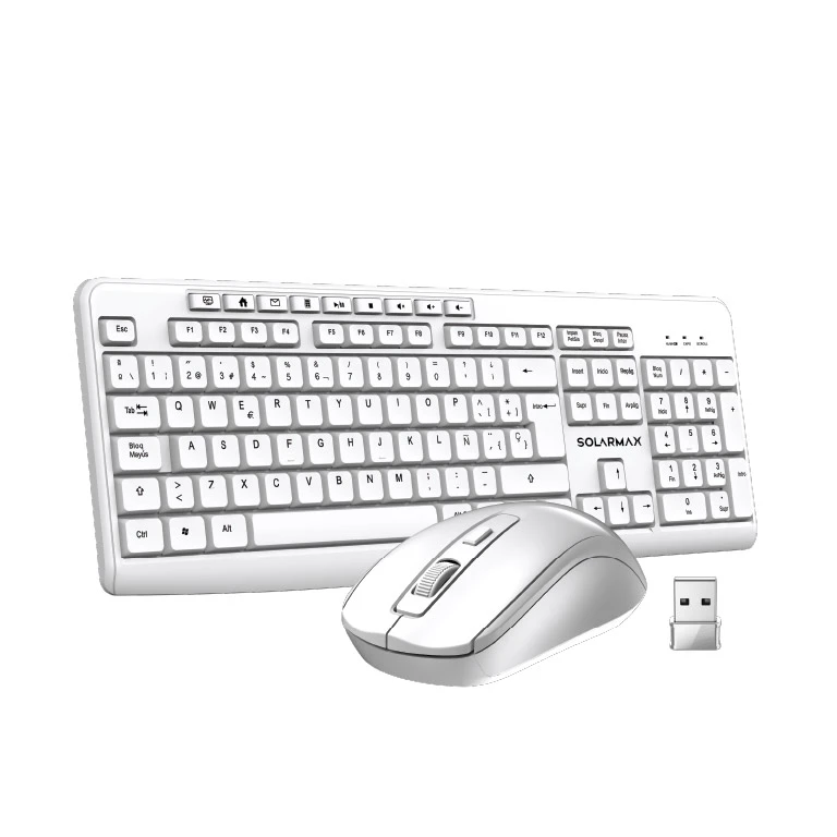 TECLADO +MOUSE WIRELESS SOLARMAX BLANCO 26001IC04170598 INALAMBRICO