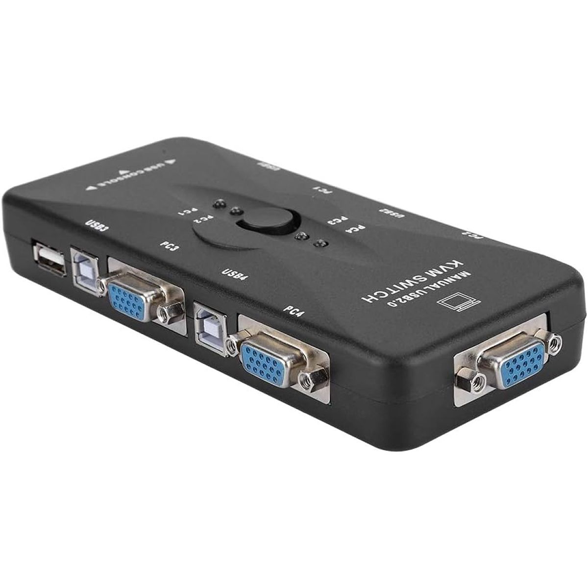 Switch KVM 4 Puertos VGA Usb 2 PC A 1 MONITOR VGA NM-KVM4