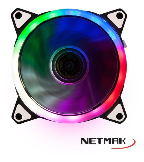 FAN COOLER 12CM LED RGB TIPO ANILLO TRANSPARENTE