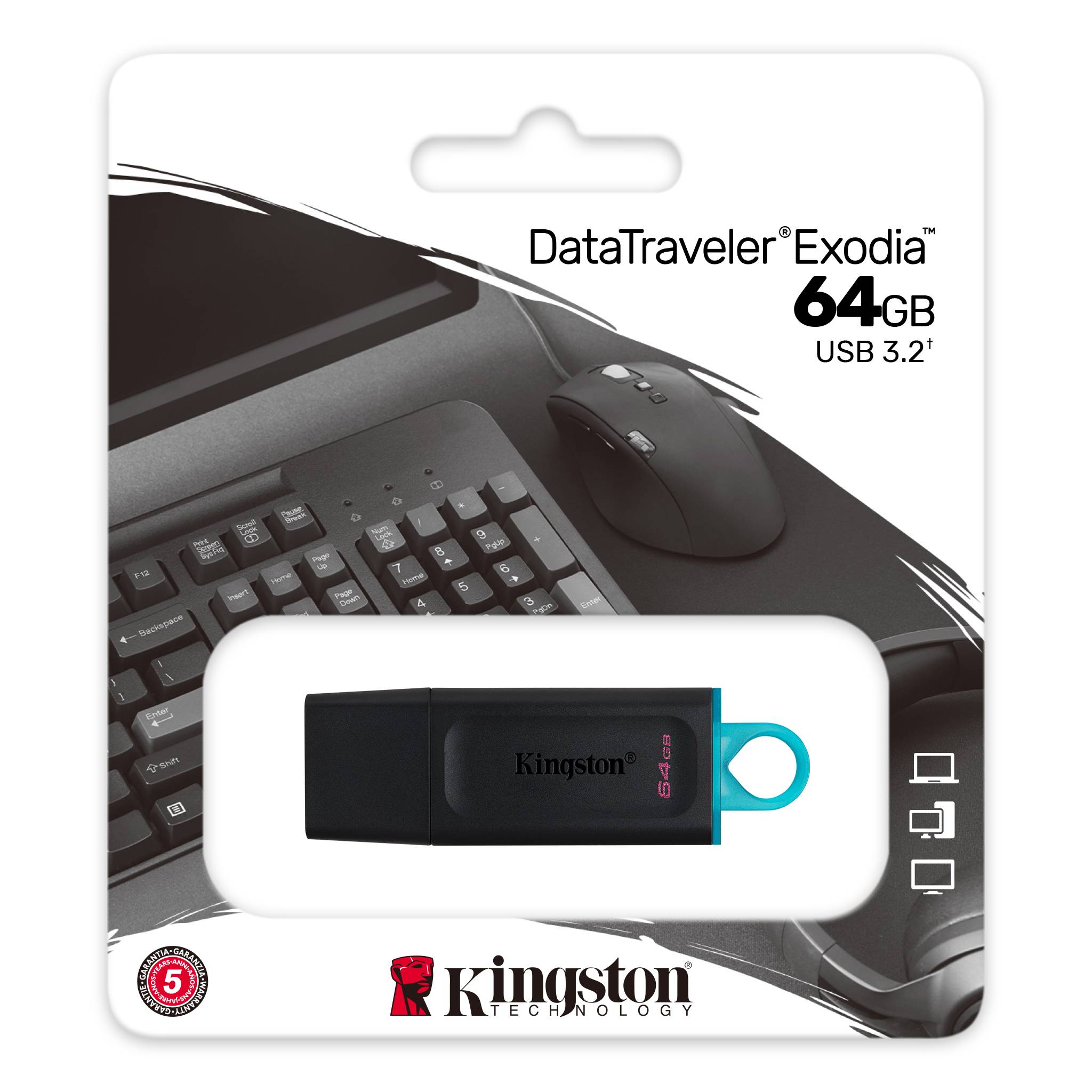 PENDRIVE 64GB USB KINGSTON DTX 3.2 NEGRO