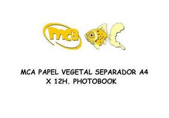 MCA PAPEL VEGETAL SEPARADOR A4 X 12H. PHOTOBOOK