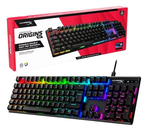 TECLADO HYPERX ALLOY ORIGINS PBT MERCO SWITCH HX RED SP RGB MECANICO
